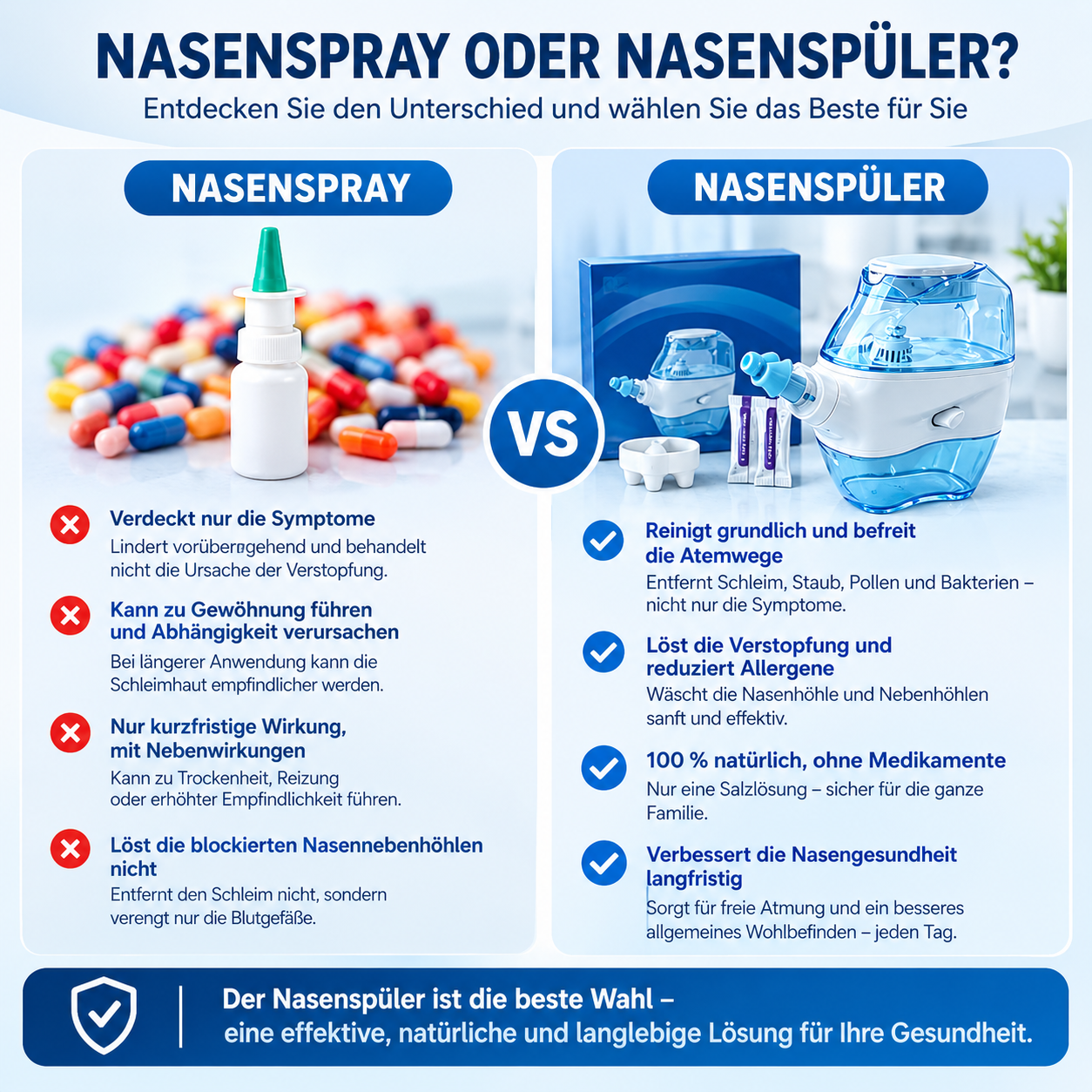 Nasal Pro™ Nettoyage nasal à double action