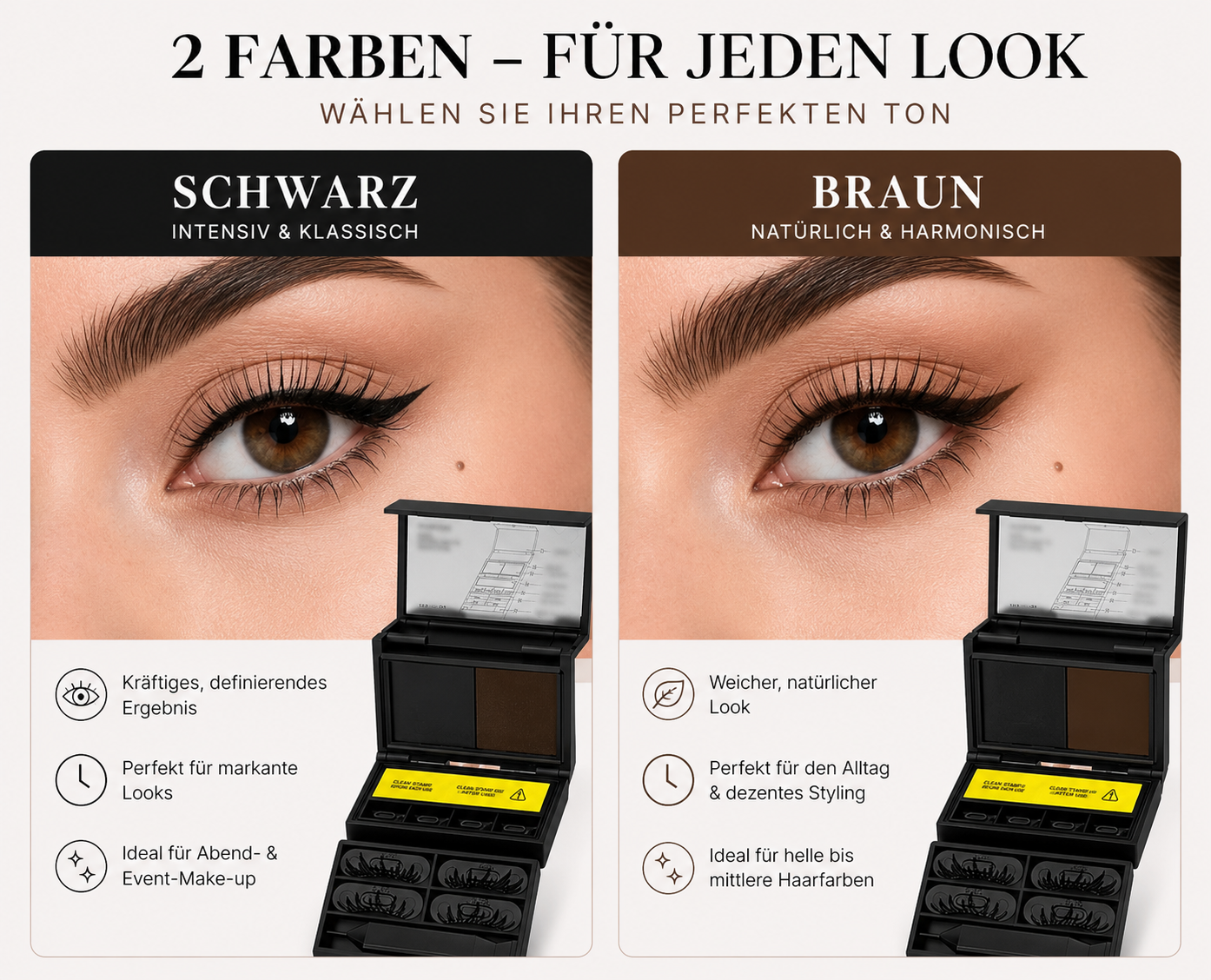 Kit Eyeliner Tampon 3 en 1 Waterproof Longue Tenue