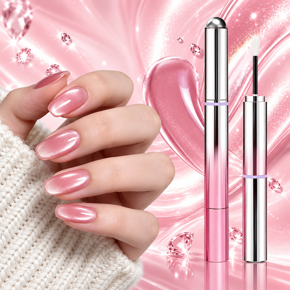Stylo Gel 7 en 1 Effet Œil de Chat Magnétique