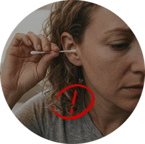 Earwax is pushed deeper.
