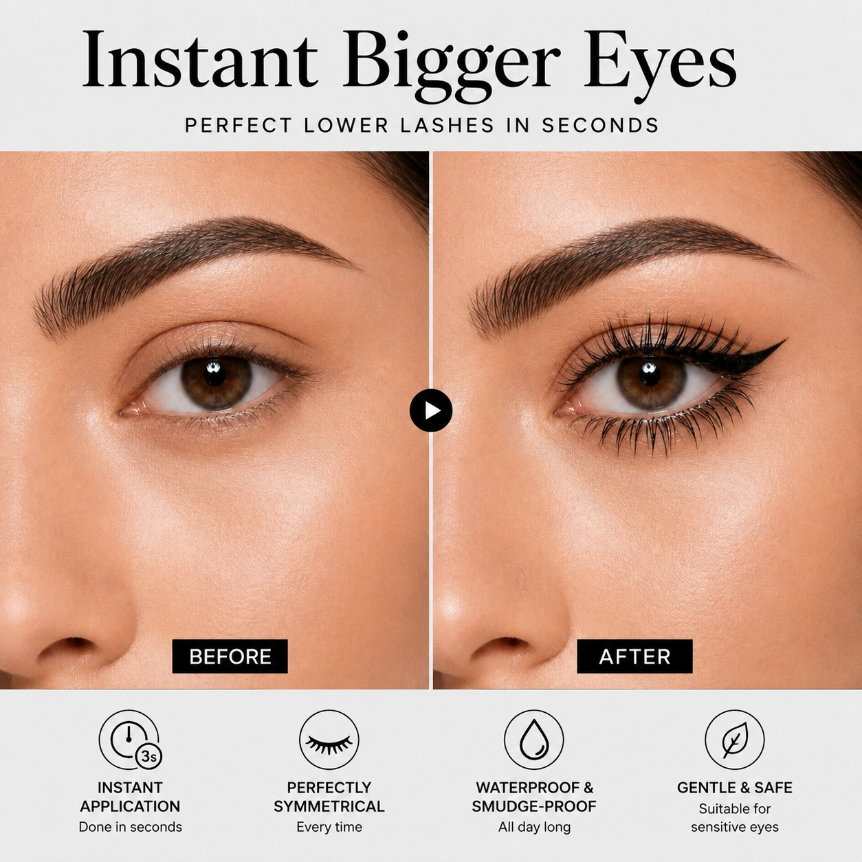 Kit Eyeliner Tampon 3 en 1 Waterproof Longue Tenue