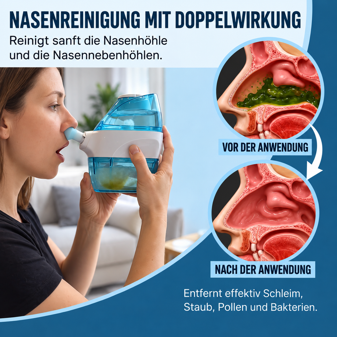 Nasal Pro™ podwójne działanie do płukania nosa