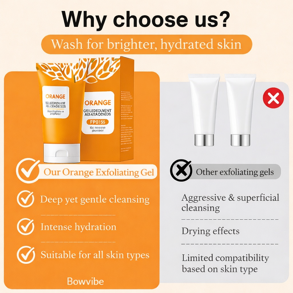 Oranje exfoliërende gel Vaarwel donkere vlekken en ruwe plekken