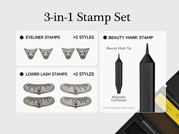 Kit Eyeliner Tampon 3 en 1 Waterproof Longue Tenue