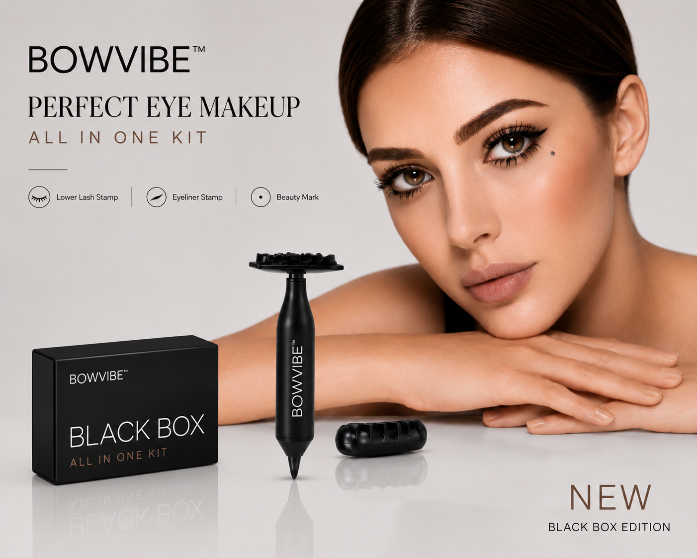 Kit Eyeliner Tampon 3 en 1 Waterproof Longue Tenue