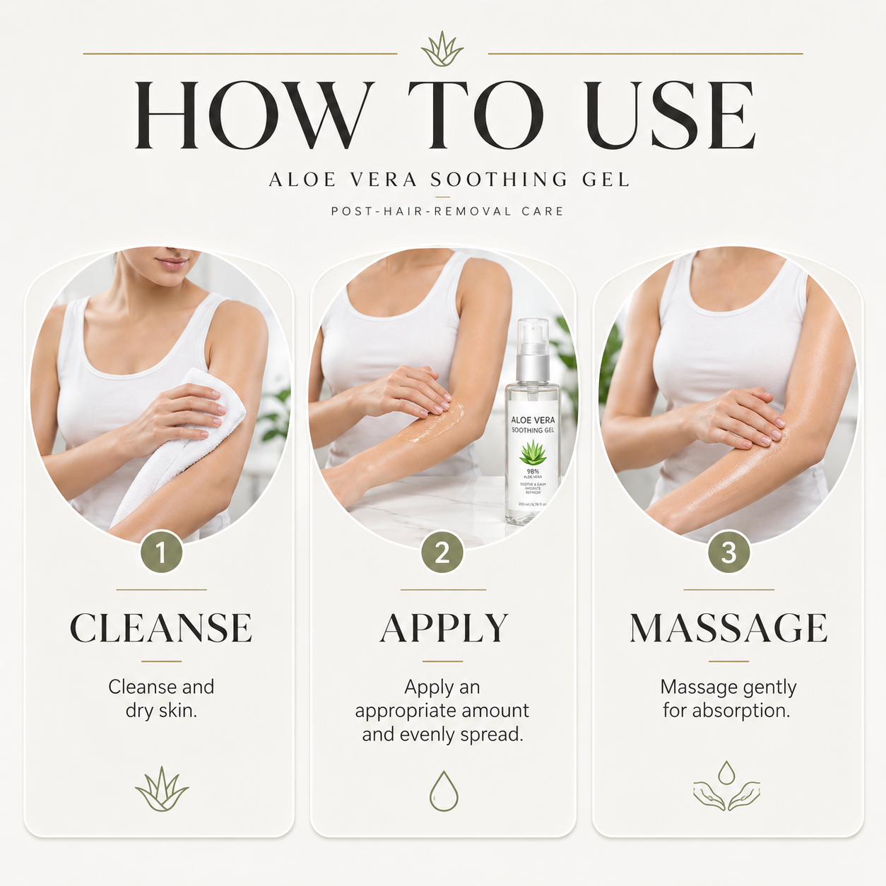 Zklidňující gel s aloe vera pro hydrataci a péči po depilaci