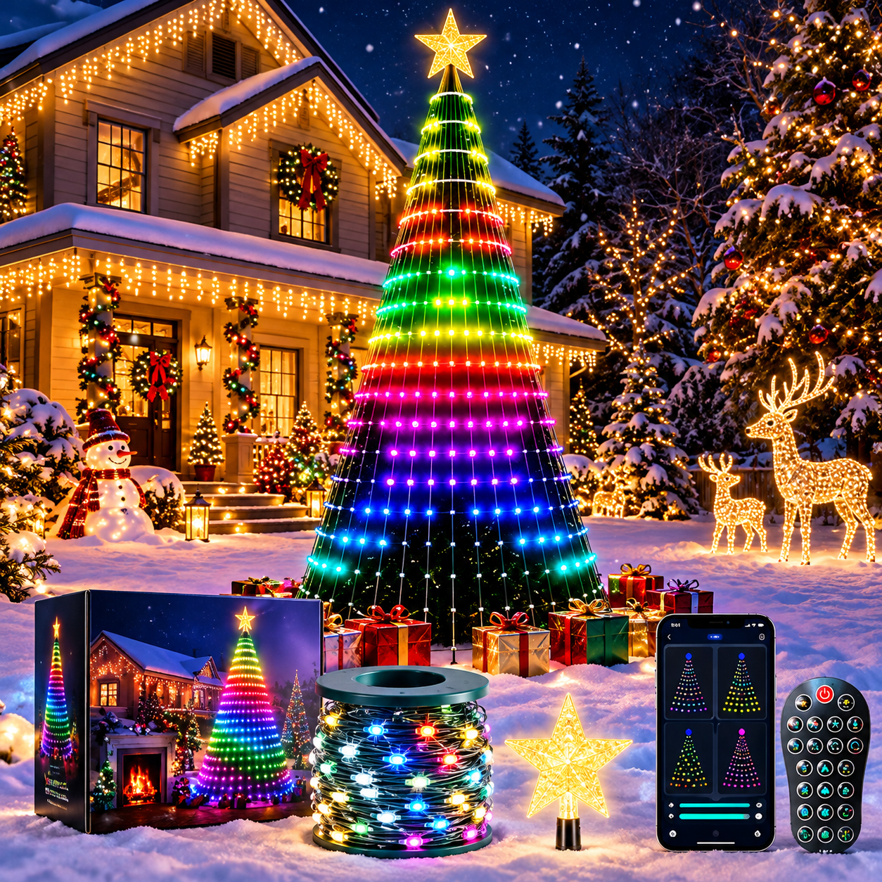 Intelligente Lichterkette für den Weihnachtsbaum