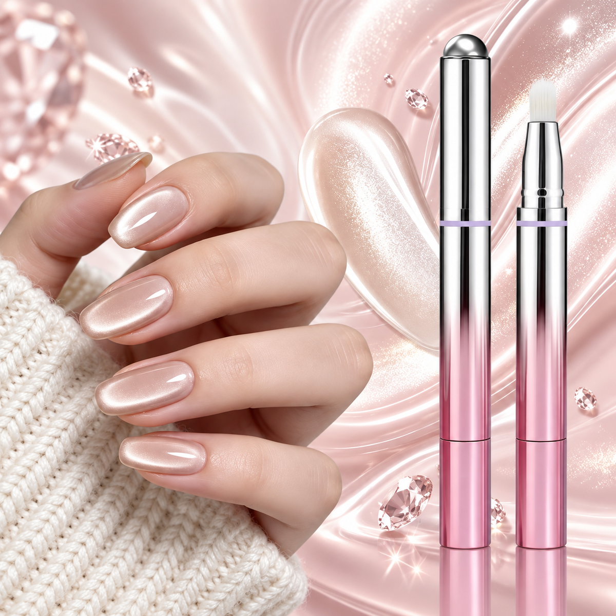 Stylo Gel 7 en 1 Effet Œil de Chat Magnétique