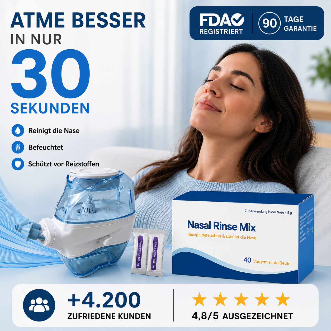 Nasal Pro™ Nettoyage nasal à double action
