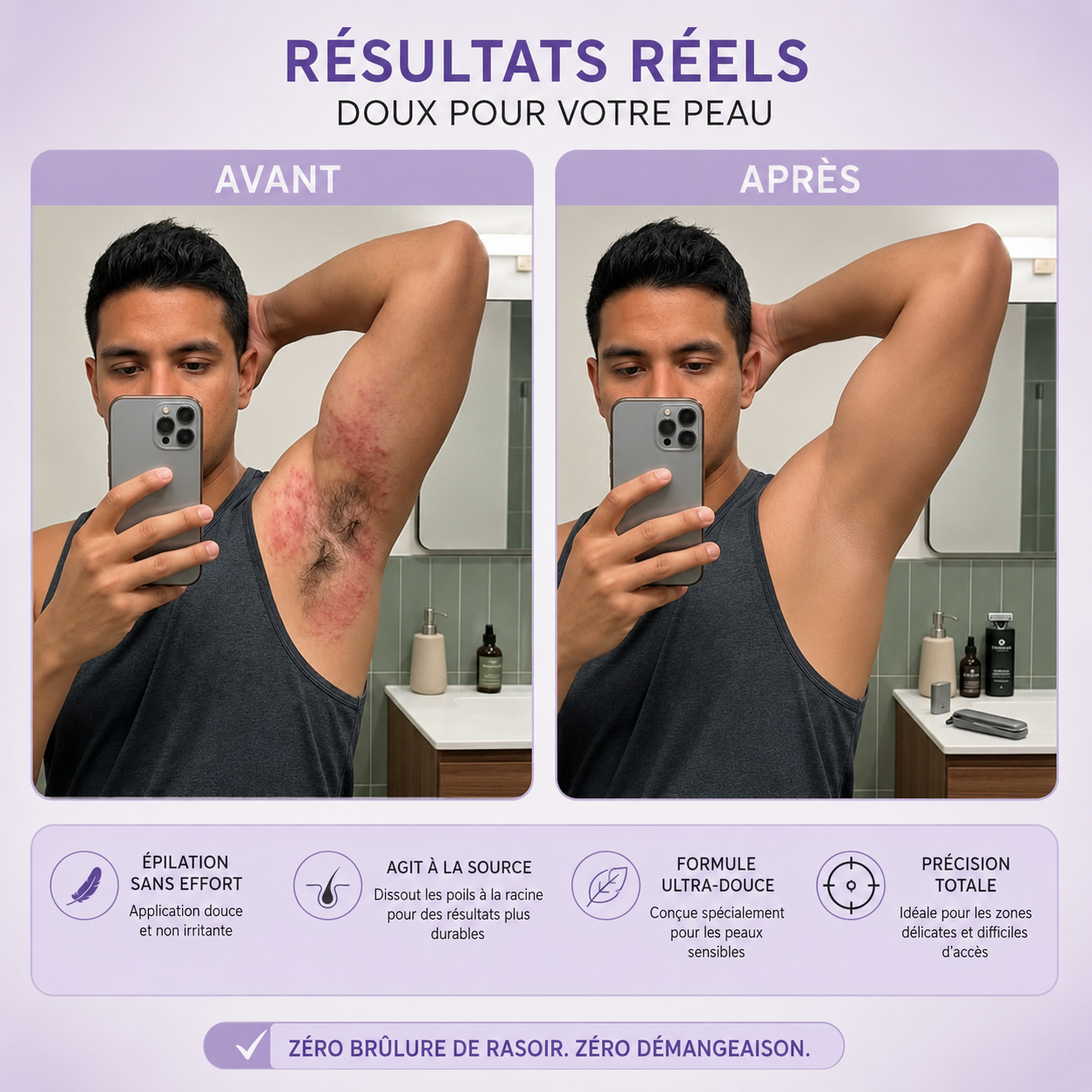 Mousse Dépilatoire Douce Résultat Lisse & Confortable
