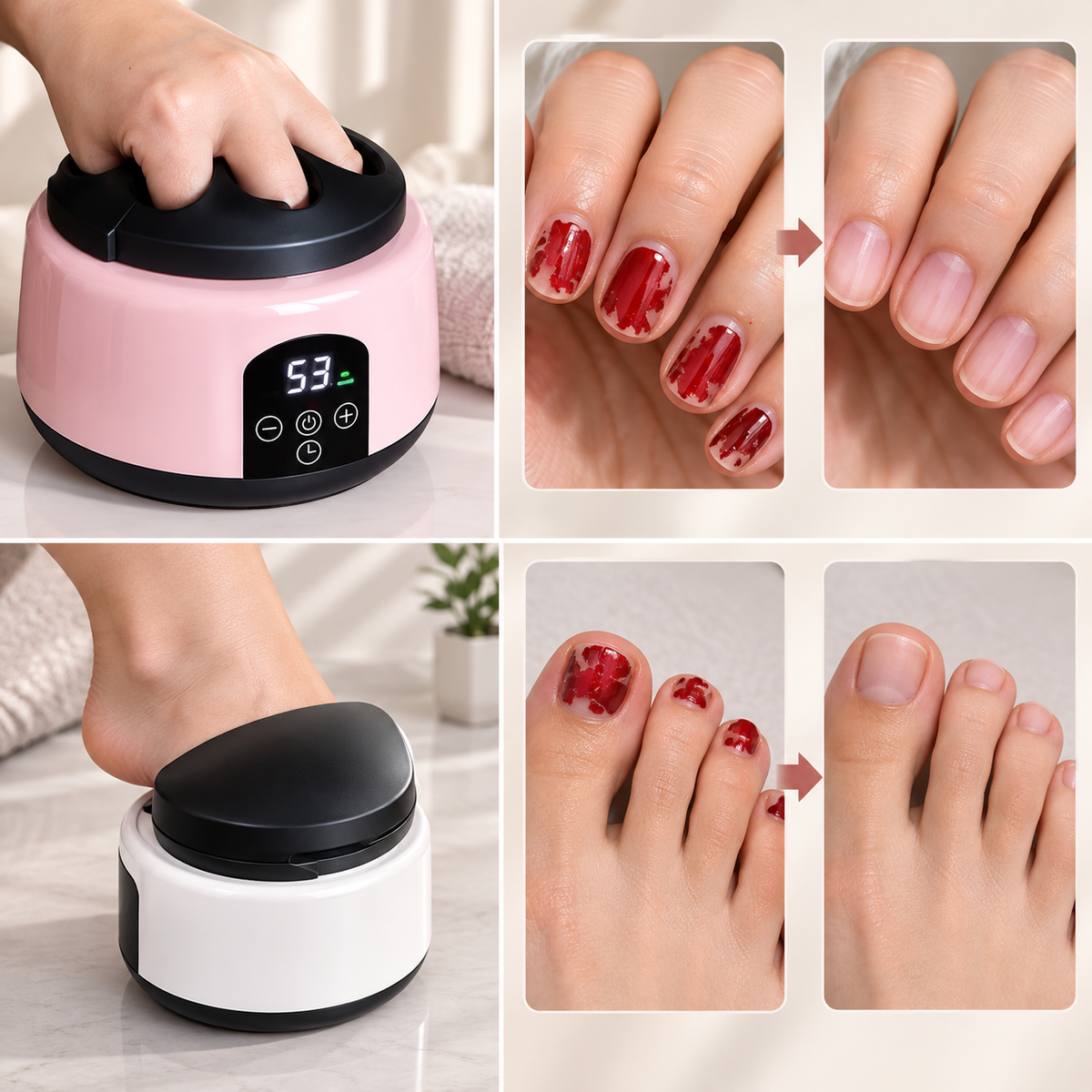 NailSteam Pro™ Retire Vernis Vapeur Mains & Pieds