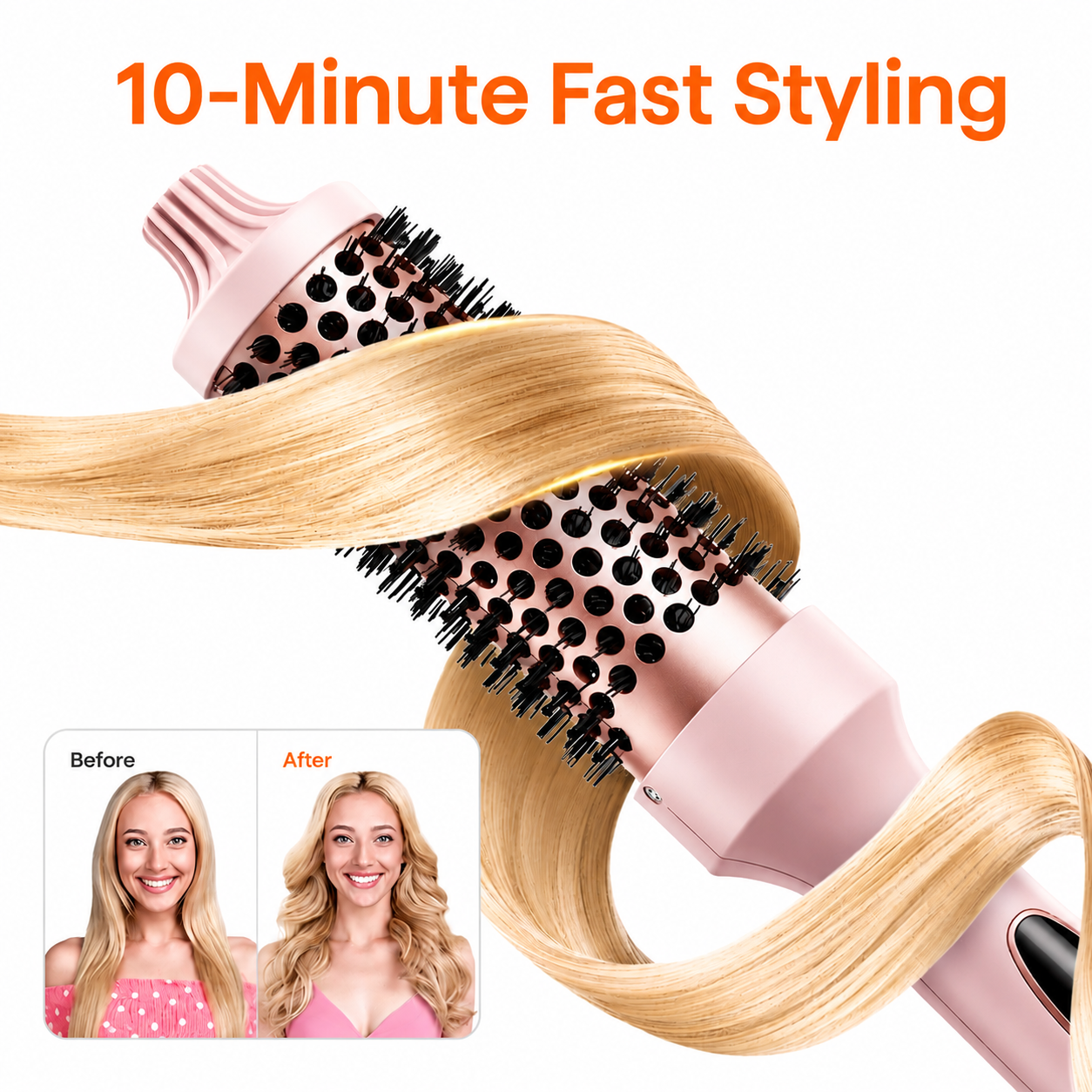 Style Pro™ Multifunktionell 3-i-1 Värmeborste för Uppsättning och Lockar  