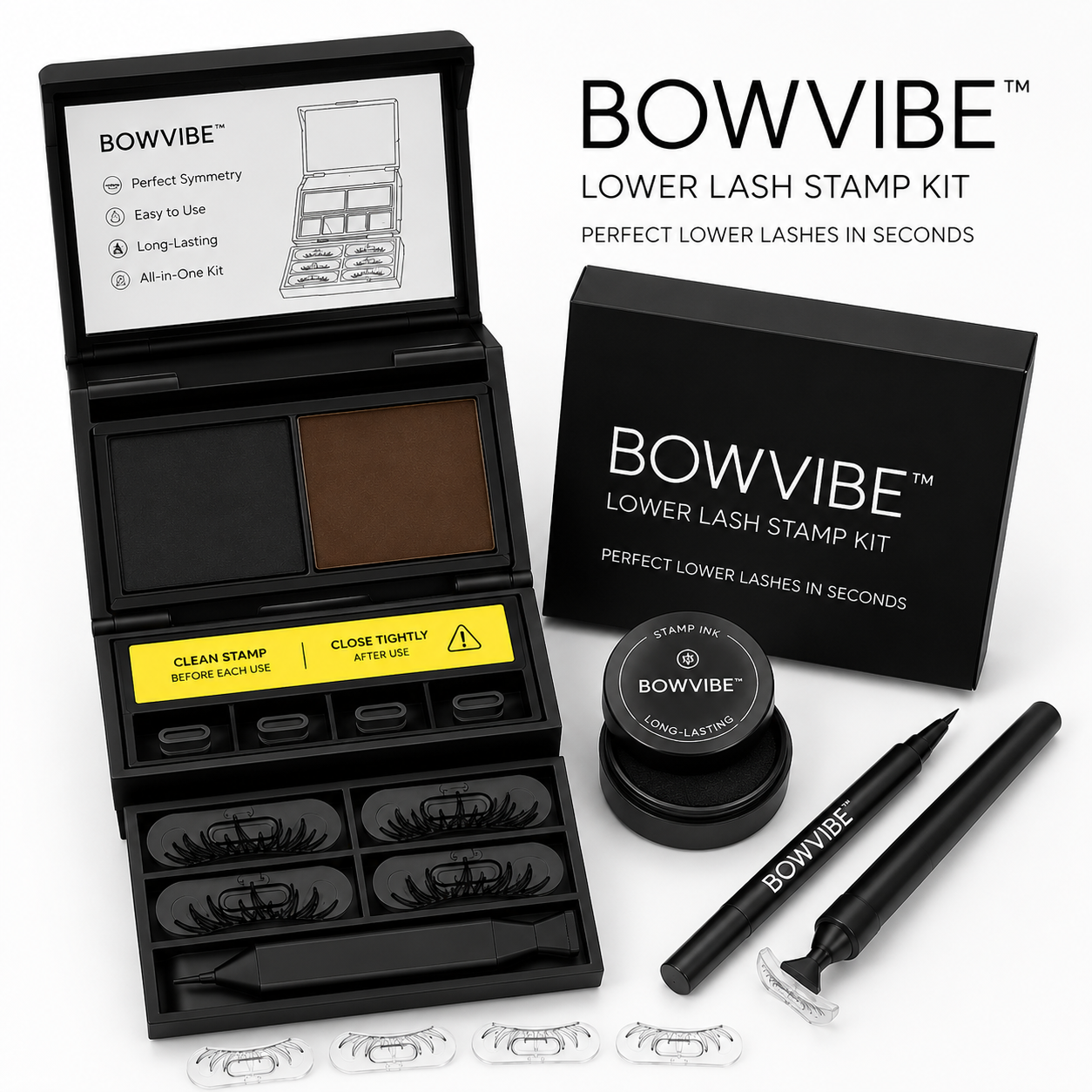 Kit Eyeliner Tampon 3 en 1 Waterproof Longue Tenue