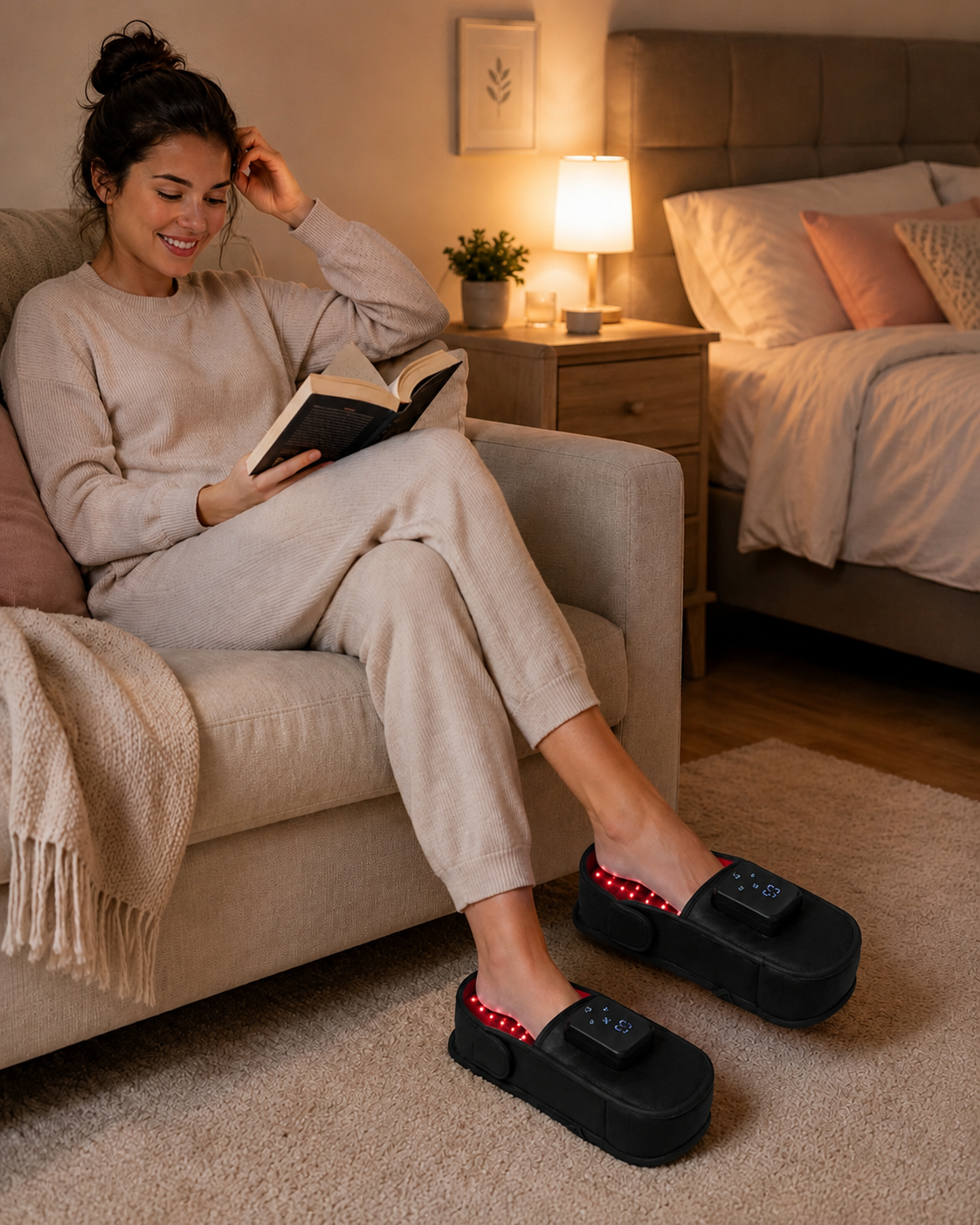 Pantofole per terapia a luce rossa Bowvibe™
