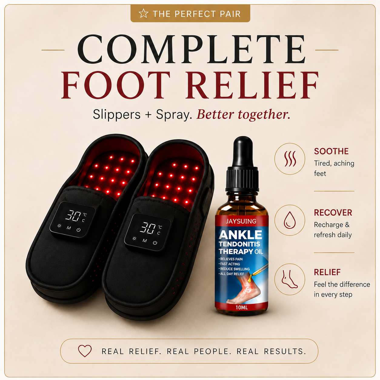 Pantofole per terapia a luce rossa Bowvibe™