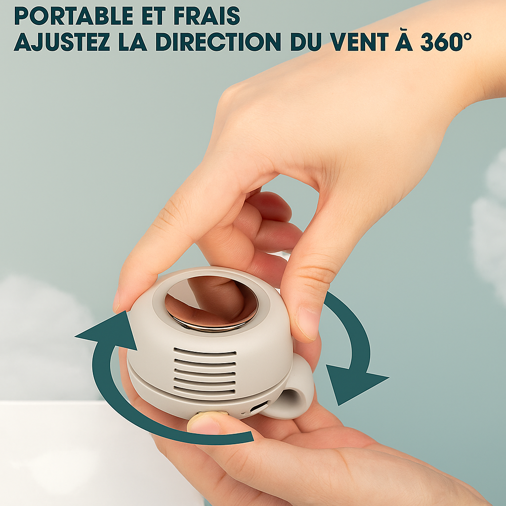 Mini Ventilateur Portable Sans Pales – Rechargeable, Silencieux, Clipsable & Multifonction | Le Bon Plan Fraîcheur de l’Été