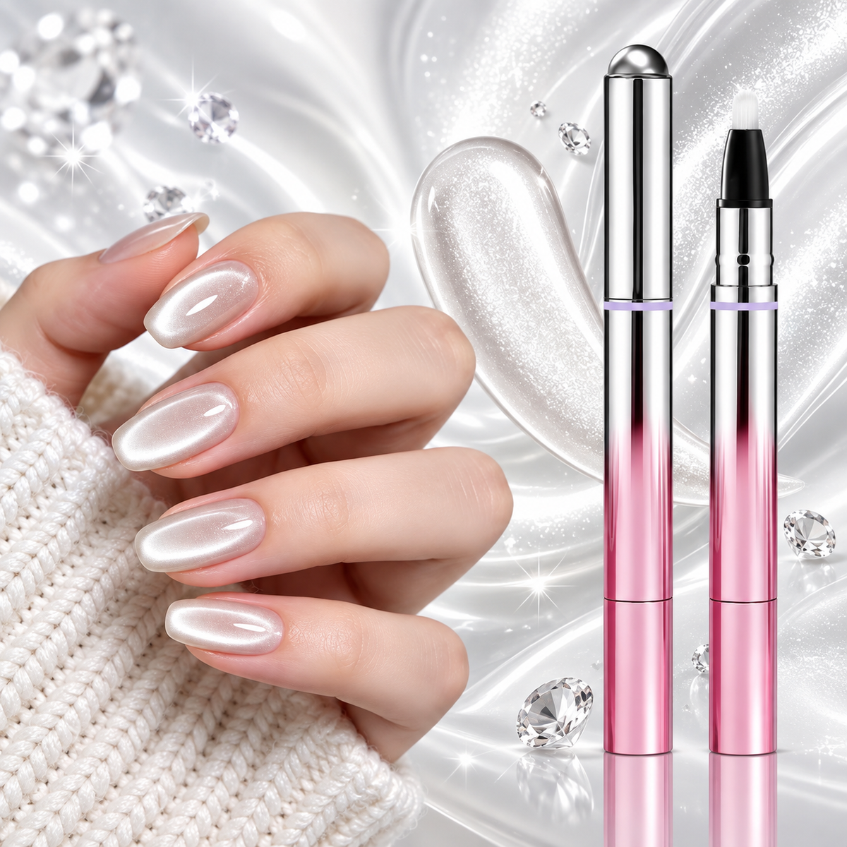 Stylo Gel 7 en 1 Effet Œil de Chat Magnétique