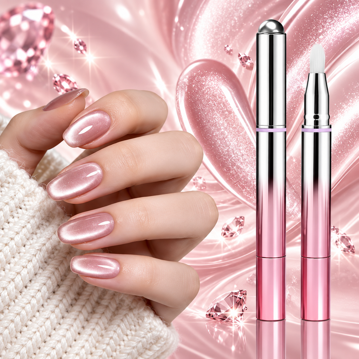 Stylo Gel 7 en 1 Effet Œil de Chat Magnétique