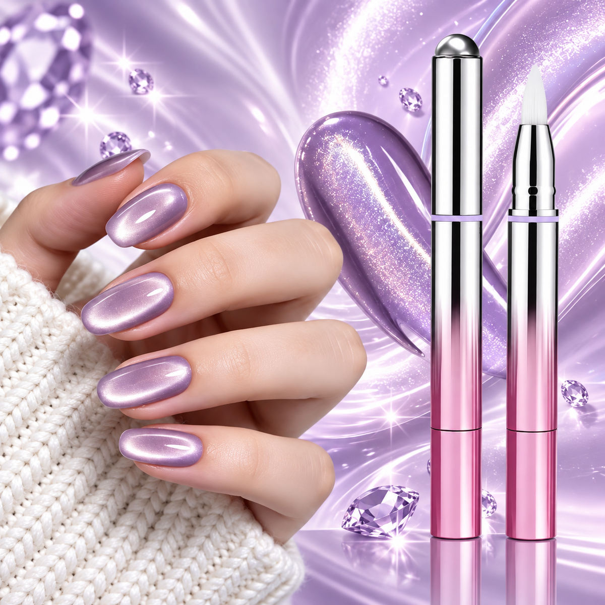 Stylo Gel 7 en 1 Effet Œil de Chat Magnétique