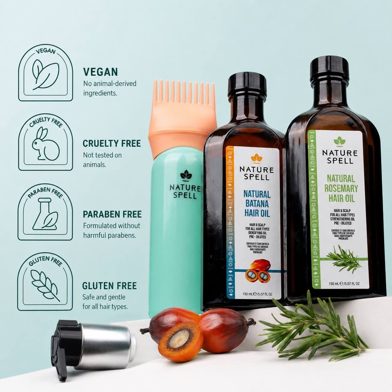 Set Trattamento Capillare Batana & Rosmarino con Pompa e Applicatore d'Olio